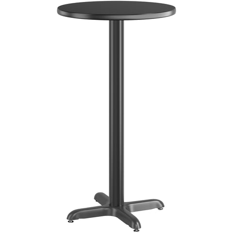 24" Round Table Top Reverisble Option with 22" x 22" Cross Leg Bar Height Table Base
