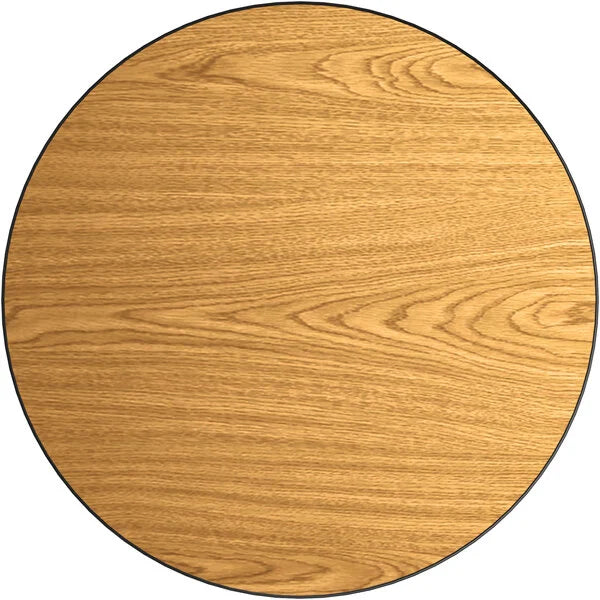 24" Round Laminate Table Tops with Vinyl Edge - Use Walnut or Oak Woodgrain Side
