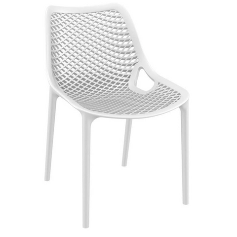 Outdoor -  Indoor Resin Chair in White Mesh #G255