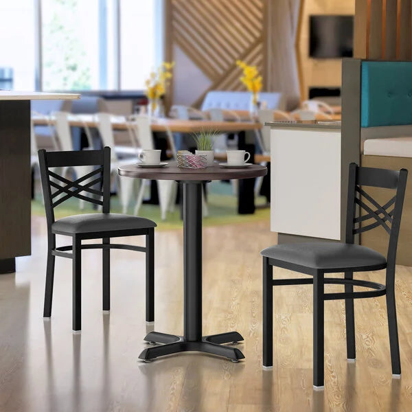 24'' x 24" Square Table Top with Reversible Black or Cherry Laminate