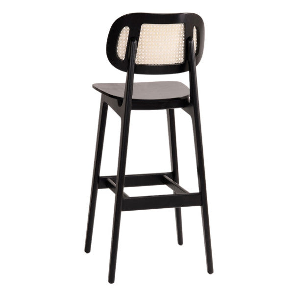 European Beechwood  Cane Back Dining Chair in Walnut or Black Finish with Wood Seat - #G616BSW