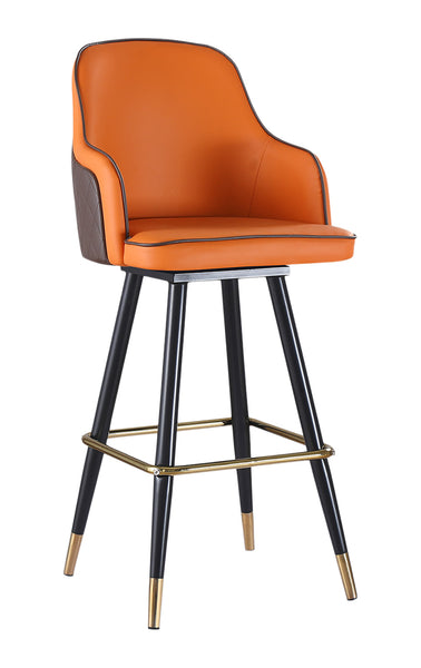 Upholstered Barstool #35-BS Orange