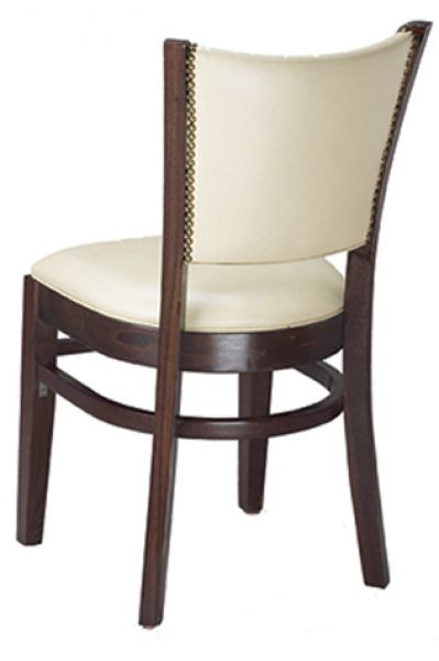 European Beechwood Dining Chair, Walnut Frame, Padded Seat with Nailhead Trim Back #G632