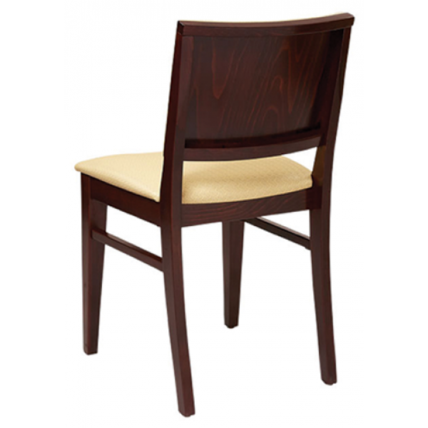 European Beechwood Dining Chair, Walnut Frame, Padded Seat with Nailhead Trim Back #G640