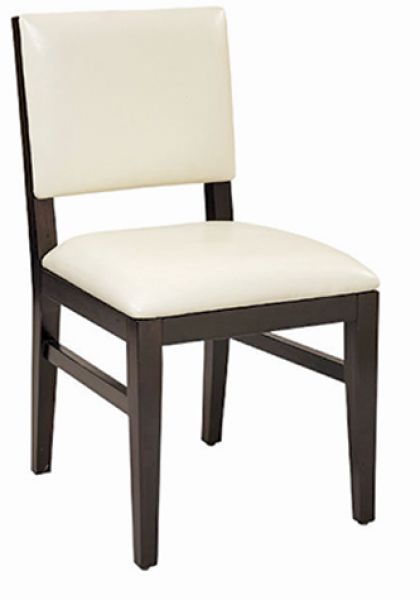 European Beechwood Dining Chair, Walnut Frame, Padded Seat with Nailhead Trim Back #G645