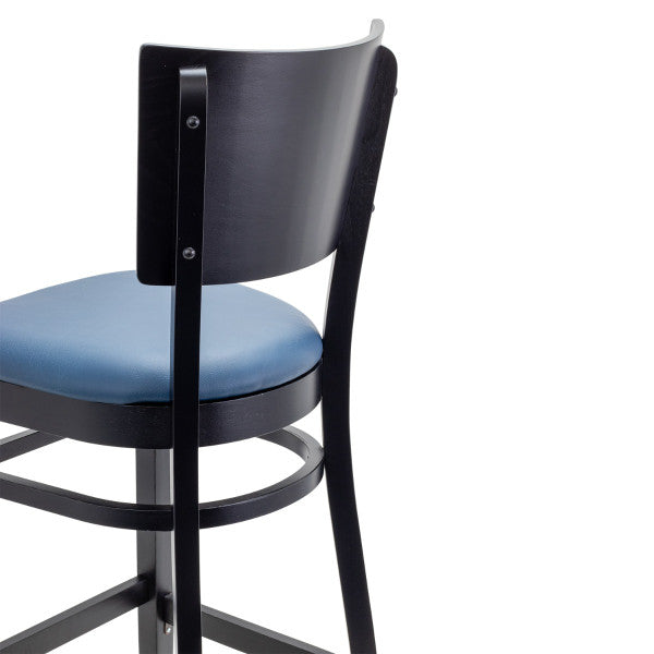 Wood Restaurant Dining Chair with Solid Wood Back in Walnut or Black With Padded or Wood Seat - #G681