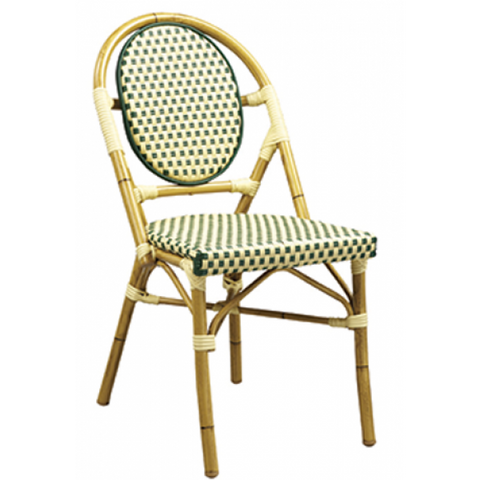 Outdoor/Indoor Aluminum Bamboo Style Restaurant Chair with Woven Seat #G808