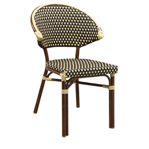 Outdoor/Indoor Aluminum Bamboo Style Restaurant Chair with Woven Seat #G815