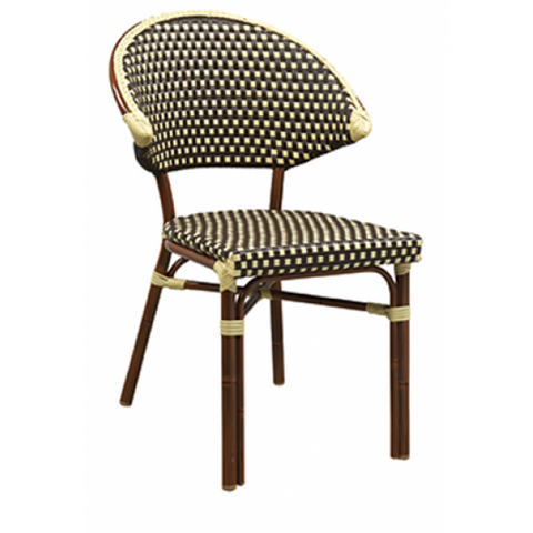 Outdoor/Indoor Aluminum Bamboo Style Restaurant Chair with Woven Seat #G815