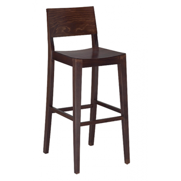 Wood Chair-Bar Stool, Natural or Walnut with Veneer Seat #G6440V-G940V