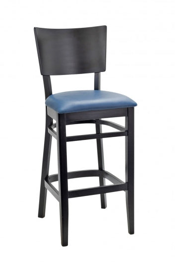 Wood Restaurant Dining Chair with Solid Wood Back in Walnut or Black With Padded or Wood Seat - #G681