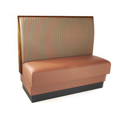 Fully Upholstered Booth with Full Plain Back, Wood Trim #GQSW