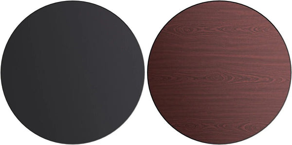 24'' x 24" Square Table Top with Reversible Black or Cherry Laminate