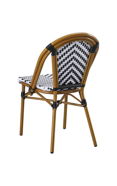 Aluminum Bamboo Outdoor Restaurant Chair Black Poly Woven Material #E-44 (Copy)
