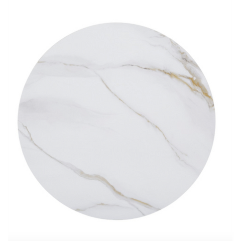 Sintered Stone Indoor - Outdoor Table Tops in White Gold 24" Round