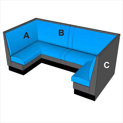 Fully Upholstered Booth with Full Plain Back  #GQS