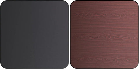 24'' x 24" Square Table Top with Reversible Black or Cherry Laminate