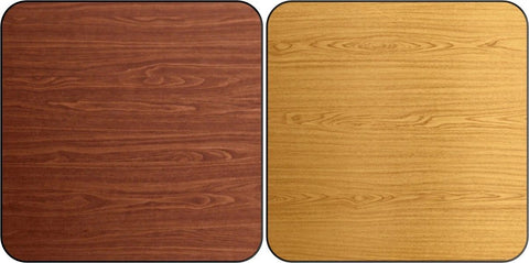 24'' x 24" Square Table Top with Reversible Oak or Walnut Laminate