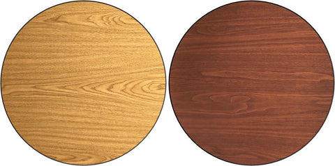 24'' Round Table Top with Reversible Oak or Walnut Laminate