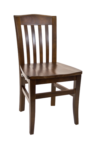 Beechwood Vertical Slat Chair with Optional Seats, vinyl or solid wood #E1030