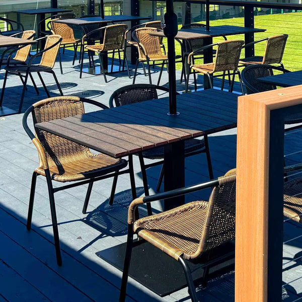 Outdoor/Indoor Synthetic Teak Style Table Tops - Brushed Brown