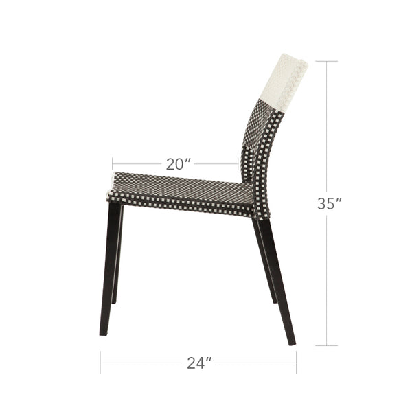 Chloe Wicker Style Outdoor Dining Chair <span style="color: #ff8000;">Espresso</span>