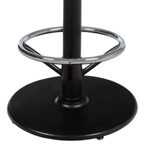 22" Bar Height Round Bottom Table Base With Chrome Foot Rest