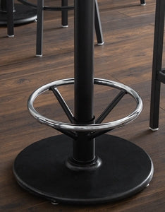 22" Bar Height Round Bottom Table Base With Chrome Foot Rest