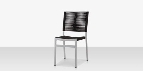 FiJi Rope Style Outdoor Dining Chair <span style="color: #ff8000;" data-mce-style="color: #ff8000;">Black/Silver - Charcoal/Gray&nbsp; - Tan/Pewter<br></span>