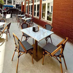 Sintered Stone Indoor - Outdoor Table Tops in White Gold 30" x 30"