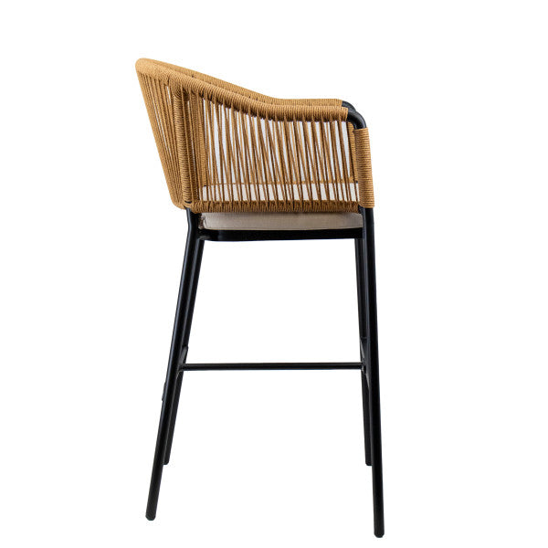 Outdoor/Indoor  Rope Chairs #428 Grey or Tan with Beige Cushion