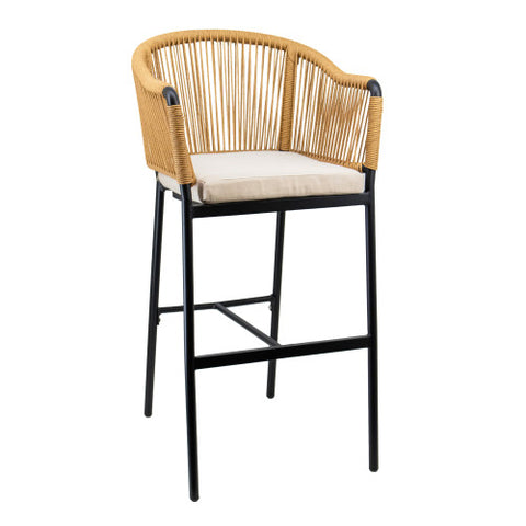 Outdoor/Indoor Synthetic Rope Bar Stools #229 in Grey, Brown or Tan