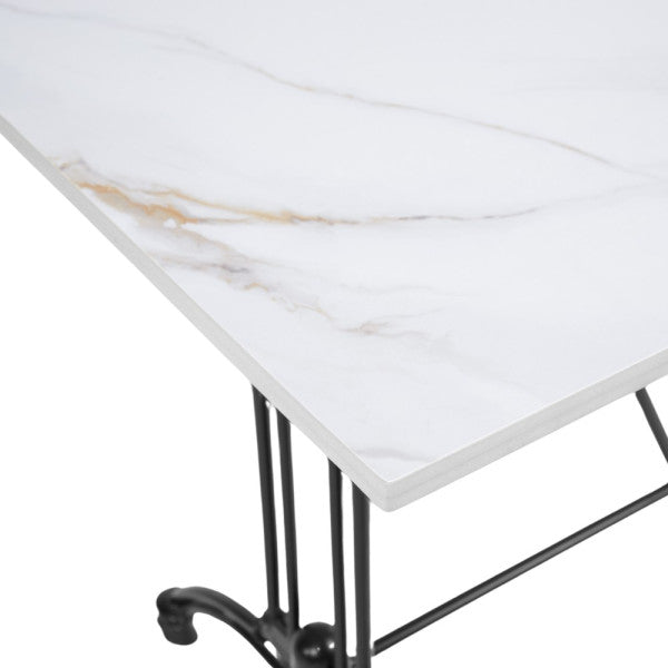 Sintered Stone Table Top in White/Gold