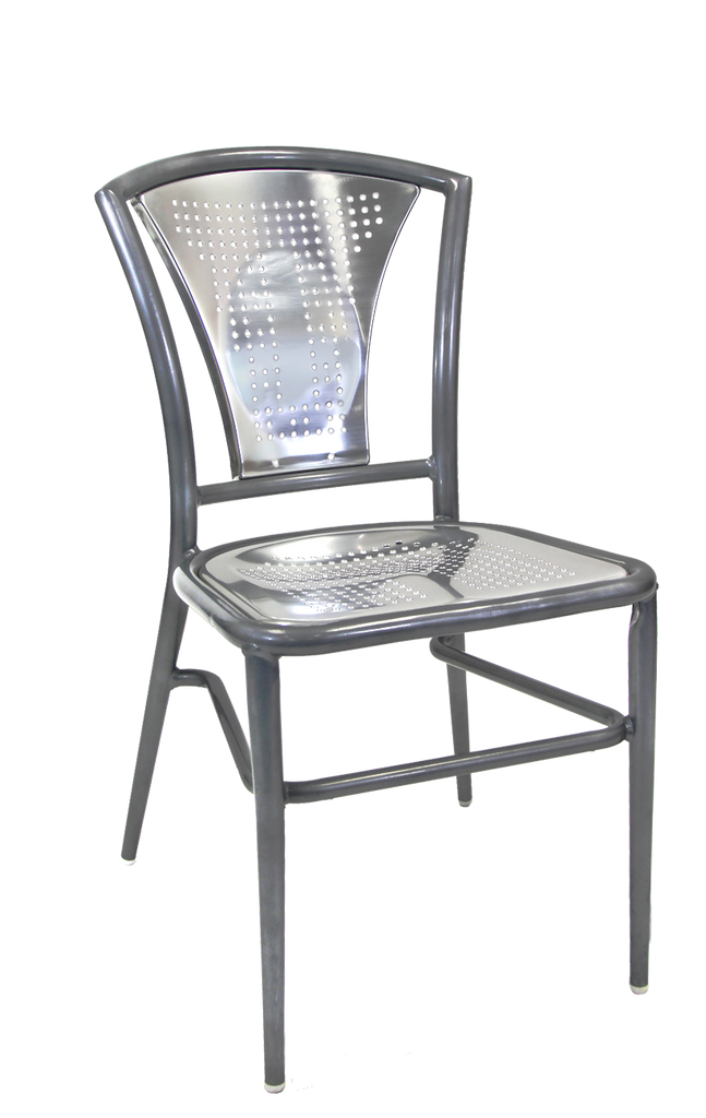 Outdoor/Indoor Aluminum Side Chair Grey Finish #E-14