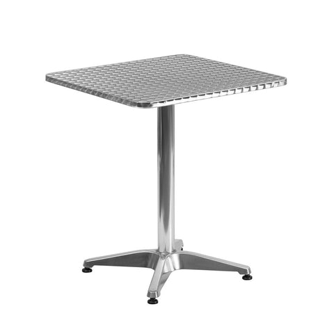 23.5'' Square Aluminum Indoor-Outdoor Table with Base #F-AL235 - Restaurant Chairs Direct.COM
