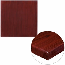 24" Square High-Gloss Mahogany Resin Table Top with 2'' Thick Edge