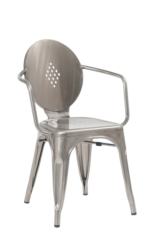 Clear Coat Metal Frame Arm Chair #E342C - Restaurant Chairs Direct.COM