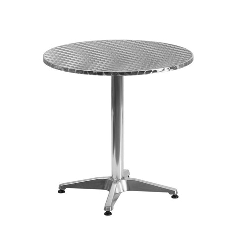27.5'' Round Aluminum Indoor-Outdoor Table with Base #F-AL275R - Restaurant Chairs Direct.COM