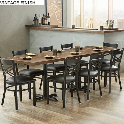30" x 96" Long Table Tops - Butcher Block Vintage Finish