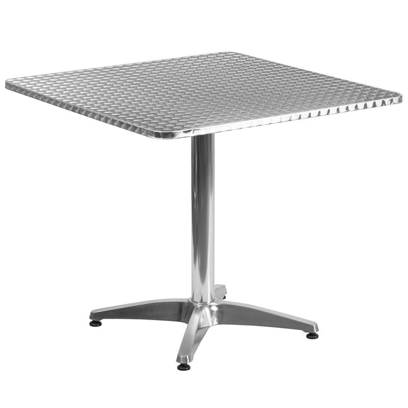 31.5'' Square Aluminum Indoor-Outdoor Table with Base #F-AL31.5 - Restaurant Chairs Direct.COM