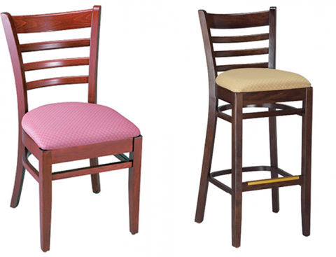 Wood Ladder Back Chair & Matching Barstool # G413/G912   <span style="color: #ff8000;" data-mce-fragment="1" data-mce-style="color: #ff8000;">  5 Frame Colors</span>