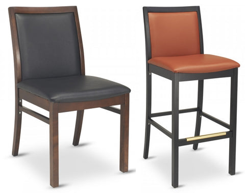 Wood Dining Chair & Matching Barstool #G455/G955 <span style="color: #808080;"><br> with Standard Vinyl Seats</span><br><span style="color: #ff8000;">Chair $162.99, Stool $183.99</span>