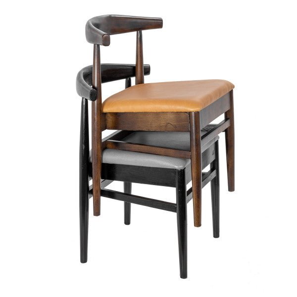 Stackable Natural Elm Wood Chair With Vinyl Seat #G680N <span style="color: #ff8000;"><span style="color: #00aaff;">*Black *Natural *Walnut<br>