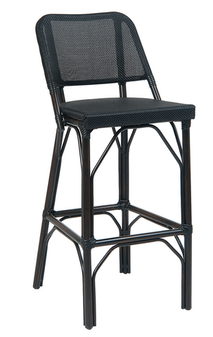 Outdoor/Indoor Aluminum Bar Stool Black frame E-46BS