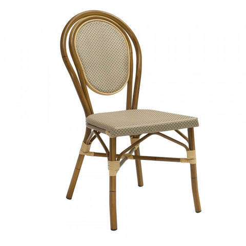 Outdoor/Indoor Aluminum Bamboo Style Restaurant Chair with Woven Seat #G807