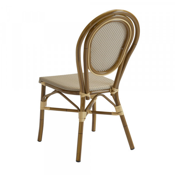 Outdoor/Indoor Aluminum Bamboo Style Restaurant Chair with Woven Seat #G807