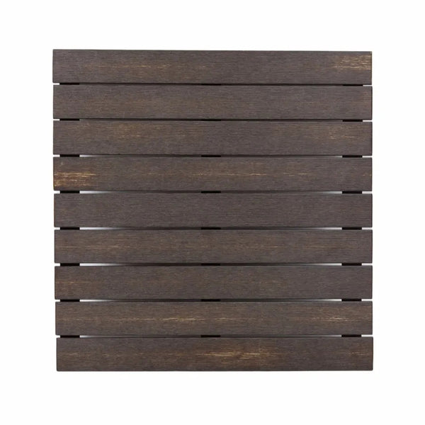 Outdoor/Indoor Aluminum Bar Stool with Synthetic Brushed Brown Teak Wood Slats G816BR-BS