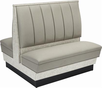 Upholstered Laminate Booth with Vertical Channel Back #AT-AL-6 - Restaurant Chairs Direct.COM