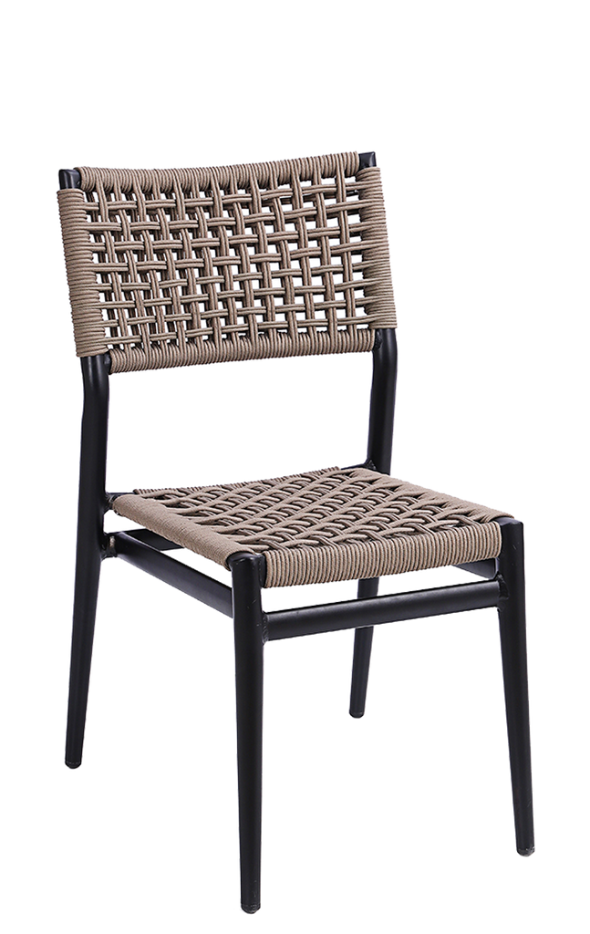 Outdoor Aluminum Frame Chair - Durable Poly Weave Seat #E62 - Restaurant Chairs Direct.COM