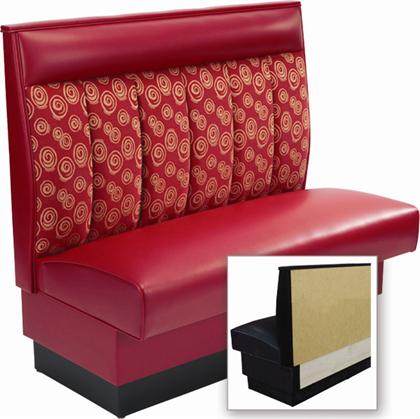 Wall Bench Fully Upholstered Booth with Vertical Channel Back #AT-6-W - Restaurant Chairs Direct.COM